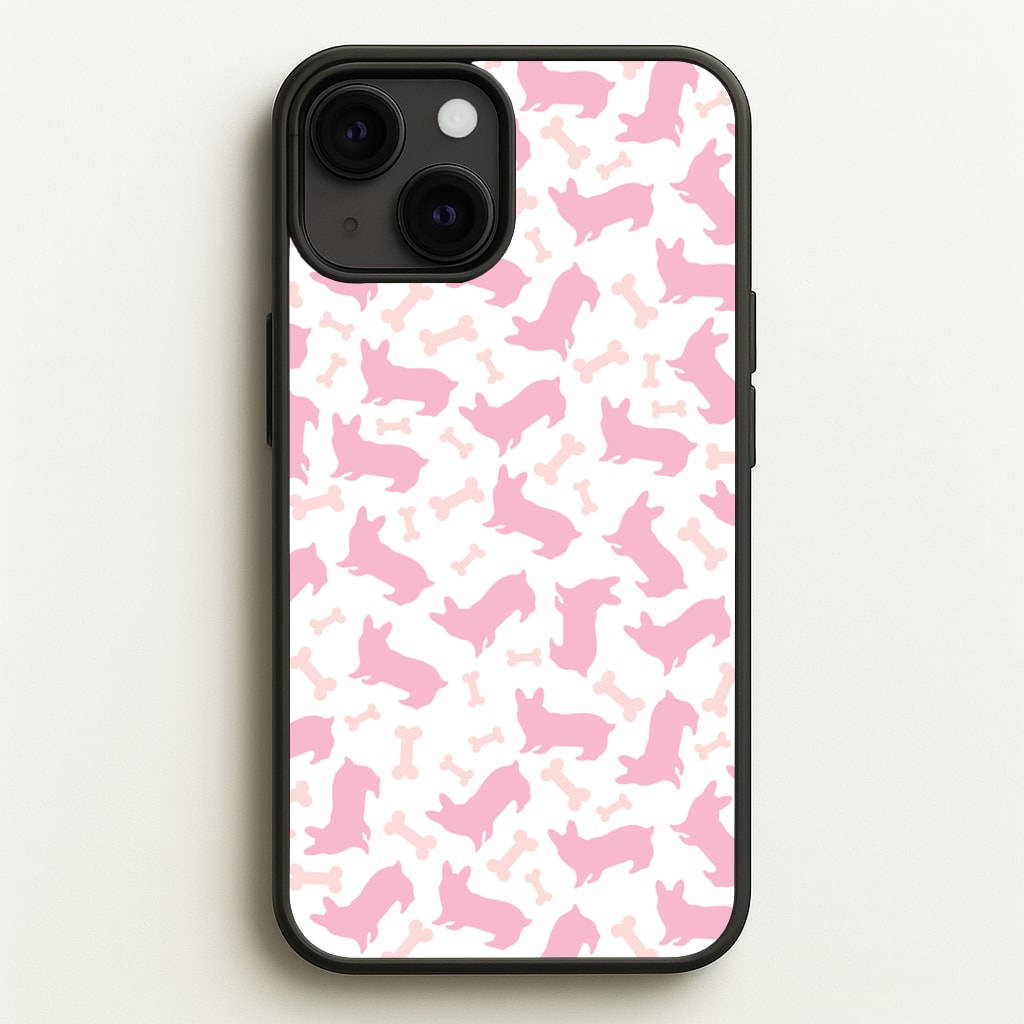Pink Corgi Silhouette Pattern  - Dog Patterns Phone Case for iPhone 13