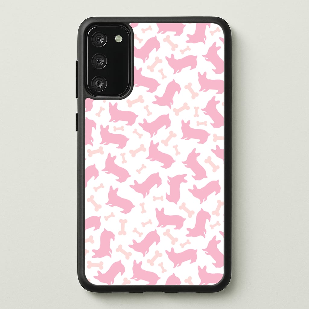 Pink Corgi Silhouette Pattern  - Dog Patterns Phone Case for Galaxy S20FE