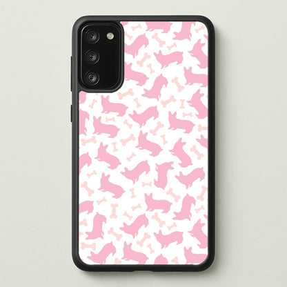 Pink Corgi Silhouette Pattern  - Dog Patterns Phone Case for Galaxy A41