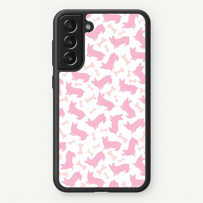 Pink Corgi Silhouette Pattern  - Dog Patterns Phone Case for Galaxy S22