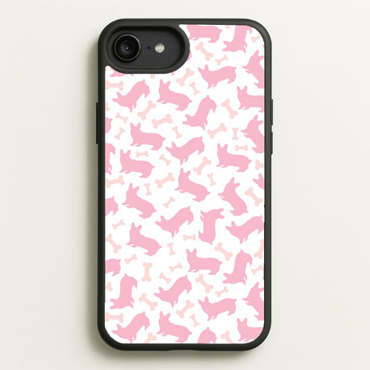 Pink Corgi Silhouette Pattern  - Dog Patterns Phone Case for iPhone 6 Plus / 7 Plus / 8 Plus