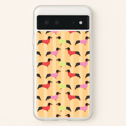 Dachshunds In Sweaters Pattern  - Dog Patterns Phone Case for Google Pixel 6