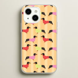 Dachshunds In Sweaters Pattern  - Dog Patterns Phone Case for iPhone 15