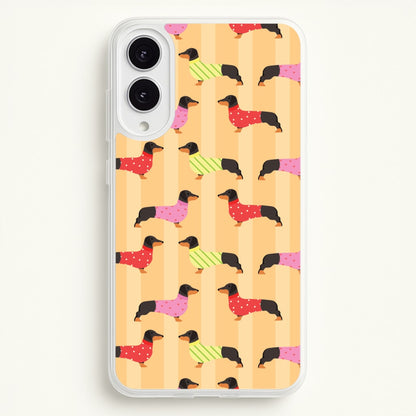 Dachshunds In Sweaters Pattern  - Dog Patterns Phone Case for Galaxy S25 Edge
