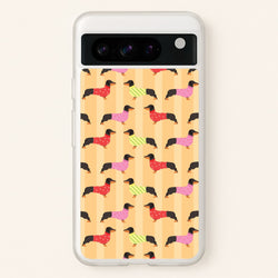 Dachshunds In Sweaters Pattern  - Dog Patterns Phone Case for Google Pixel 8 Pro