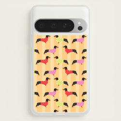 Dachshunds In Sweaters Pattern  - Dog Patterns Phone Case for Google Pixel 9 Pro XL