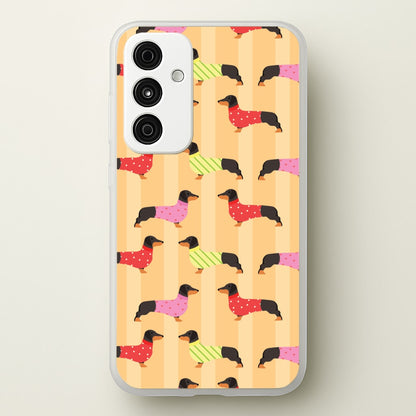 Dachshunds In Sweaters Pattern  - Dog Patterns Phone Case for Galaxy A15