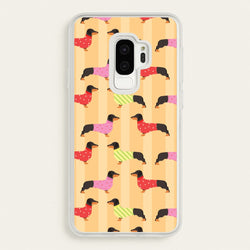 Dachshunds In Sweaters Pattern  - Dog Patterns Phone Case for Galaxy S9 Plus