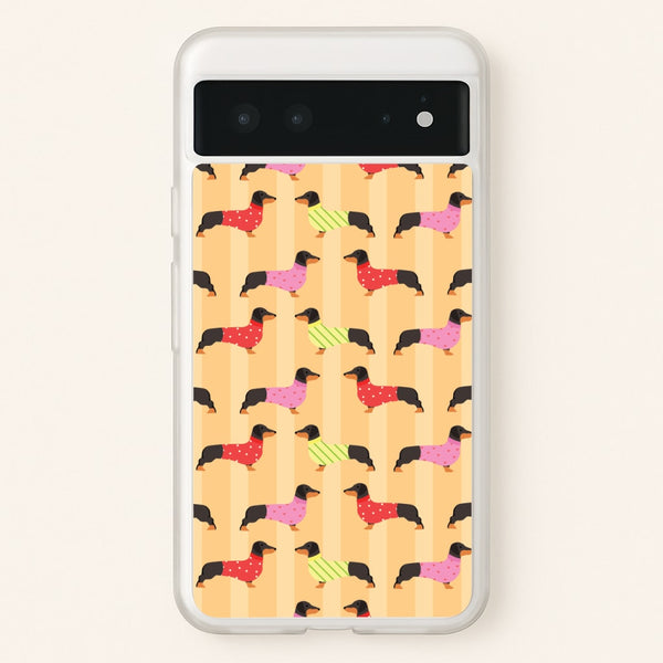 Dachshunds In Sweaters Pattern  - Dog Patterns Phone Case for Google Pixel 6