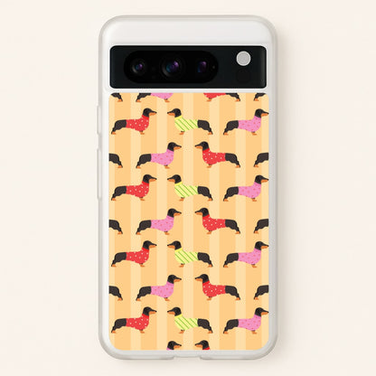 Dachshunds In Sweaters Pattern  - Dog Patterns Phone Case for Google Pixel 8 Pro
