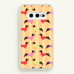 Dachshunds In Sweaters Pattern  - Dog Patterns Phone Case for Galaxy S10e