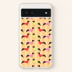 Dachshunds In Sweaters Pattern  - Dog Patterns Phone Case for Google Pixel 6a
