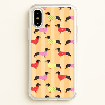 Dachshunds In Sweaters Pattern  - Dog Patterns Phone Case for iPhone X / XS