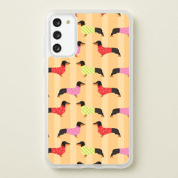 Dachshunds In Sweaters Pattern  - Dog Patterns Phone Case for Galaxy S20