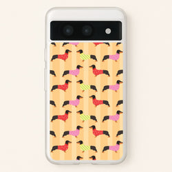 Dachshunds In Sweaters Pattern  - Dog Patterns Phone Case for Google Pixel 8a