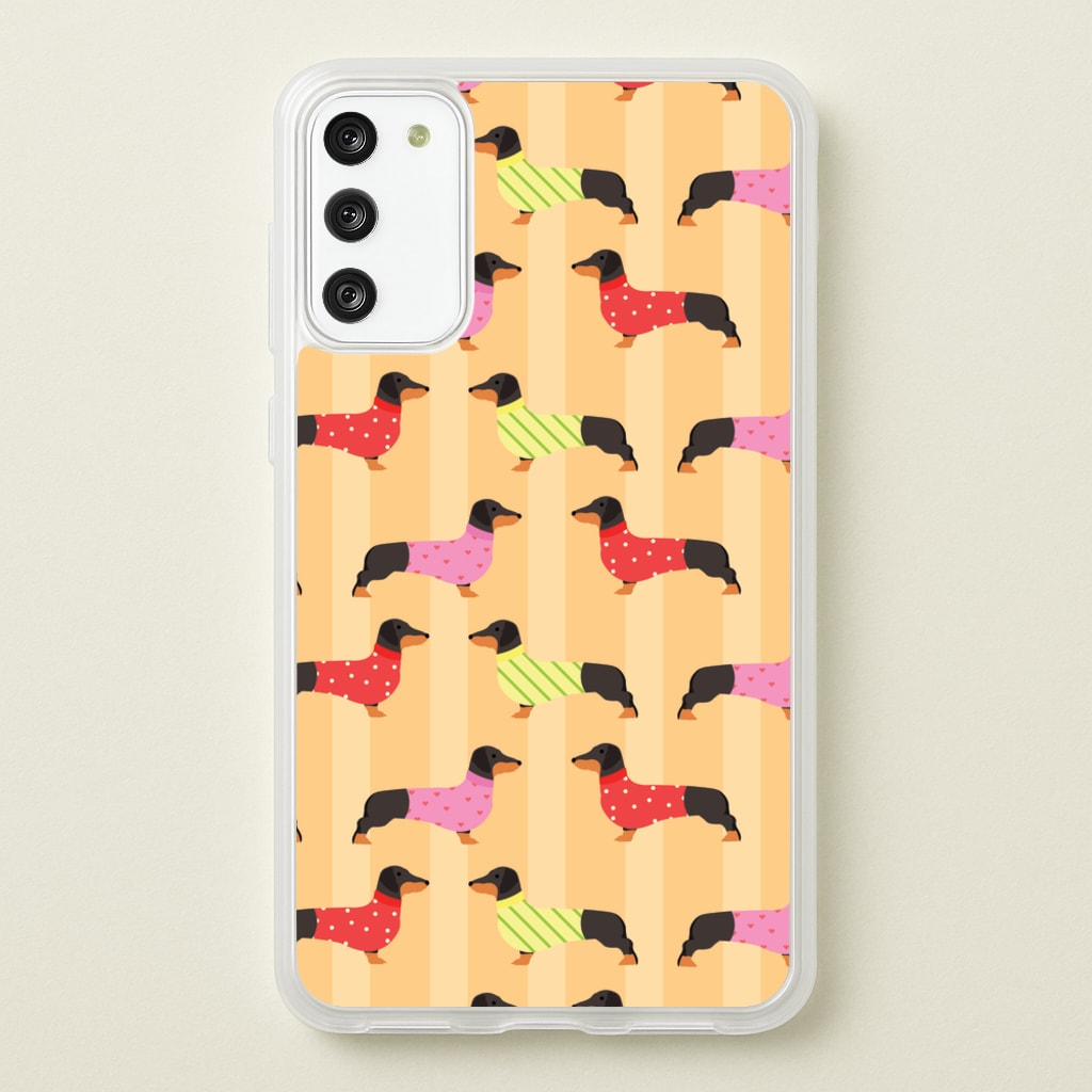 Dachshunds In Sweaters Pattern  - Dog Patterns Phone Case for Galaxy A41