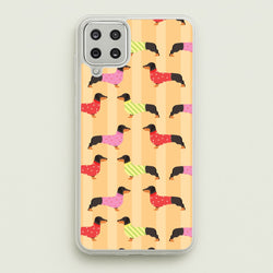 Dachshunds In Sweaters Pattern  - Dog Patterns Phone Case for Galaxy A12