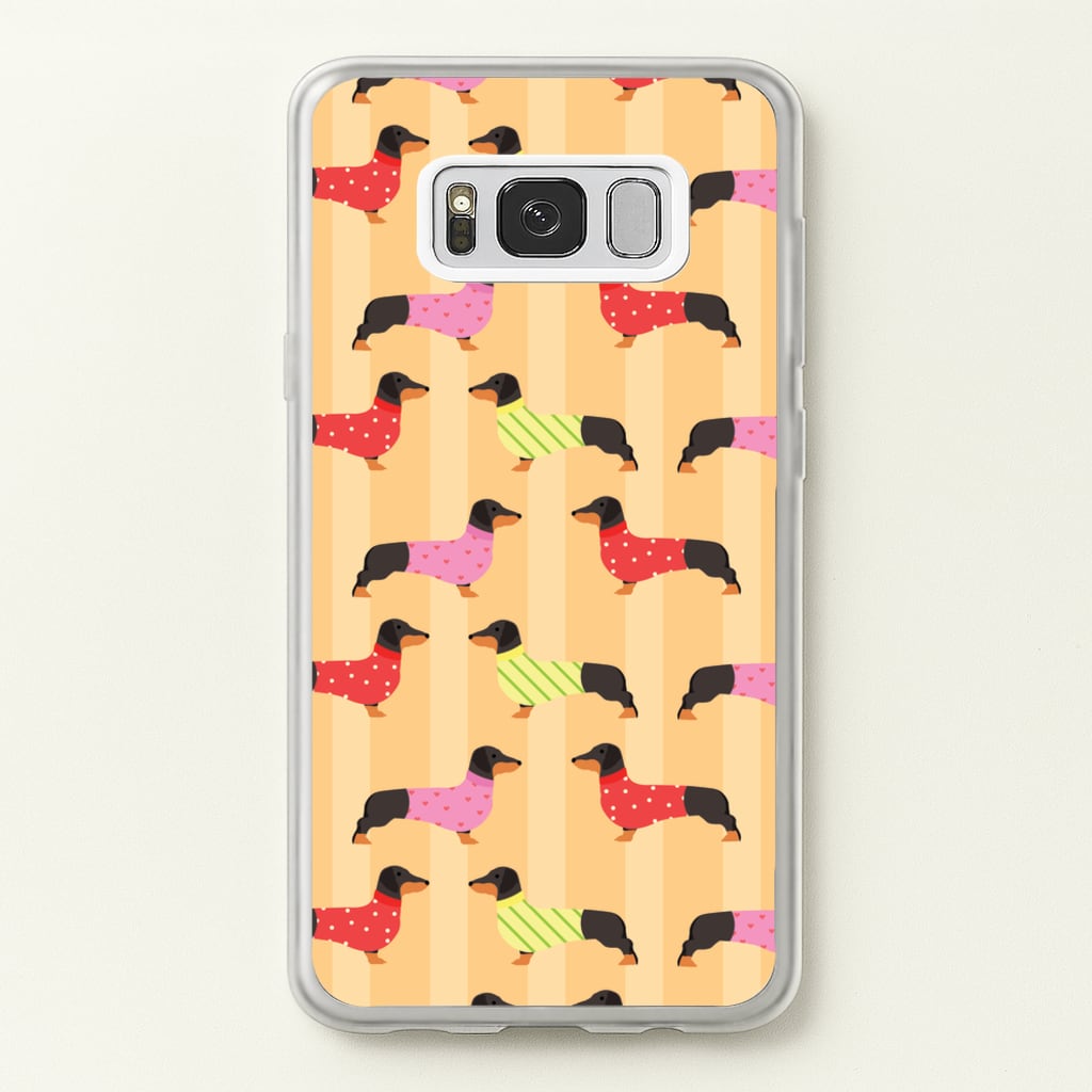Dachshunds In Sweaters Pattern  - Dog Patterns Phone Case for Galaxy S8