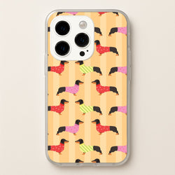 Dachshunds In Sweaters Pattern  - Dog Patterns Phone Case for iPhone 14 Pro Max