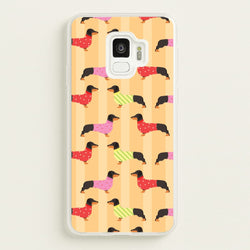 Dachshunds In Sweaters Pattern  - Dog Patterns Phone Case for Galaxy S9
