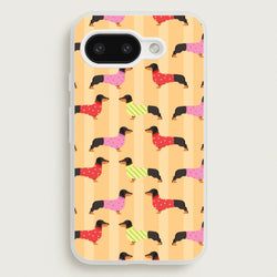 Dachshunds In Sweaters Pattern  - Dog Patterns Phone Case for Google Pixel 9a