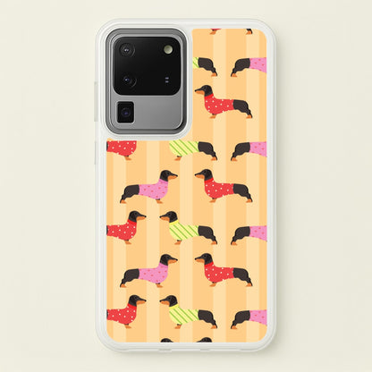 Dachshunds In Sweaters Pattern  - Dog Patterns Phone Case for Galaxy S20 Ultra