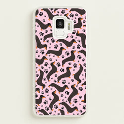 Dachschunds And Paws Pattern  - Dog Patterns Phone Case for Galaxy S9