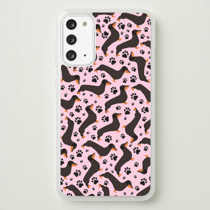 Dachschunds And Paws Pattern  - Dog Patterns Phone Case for Galaxy Note 20