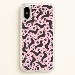 Dachschunds And Paws Pattern  - Dog Patterns Phone Case for iPhone X / XS