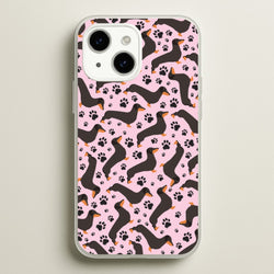 Dachschunds And Paws Pattern  - Dog Patterns Phone Case for iPhone 15 Plus
