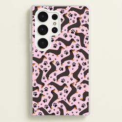 Dachschunds And Paws Pattern  - Dog Patterns Phone Case for Galaxy S25 Ultra