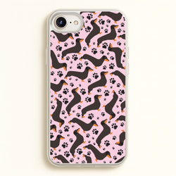 Dachschunds And Paws Pattern  - Dog Patterns Phone Case for iPhone 6 Plus / 7 Plus / 8 Plus