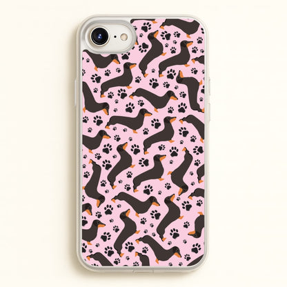 Dachschunds And Paws Pattern  - Dog Patterns Phone Case for iPhone 6 Plus / 7 Plus / 8 Plus