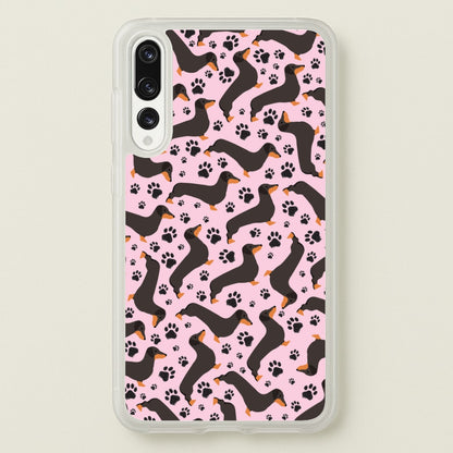 Dachschunds And Paws Pattern  - Dog Patterns Phone Case for Huawei P20 Pro