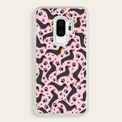 Dachschunds And Paws Pattern  - Dog Patterns Phone Case for Galaxy S9 Plus