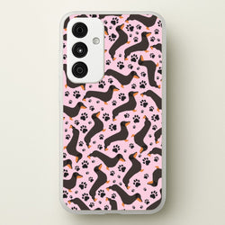 Dachschunds And Paws Pattern  - Dog Patterns Phone Case for Galaxy A15