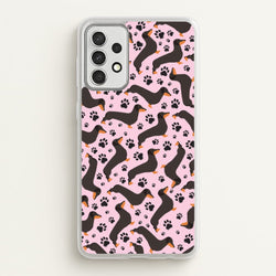Dachschunds And Paws Pattern  - Dog Patterns Phone Case for Galaxy A52 / A52s