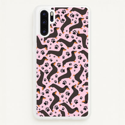 Dachschunds And Paws Pattern  - Dog Patterns Phone Case for Huawei P30 Pro