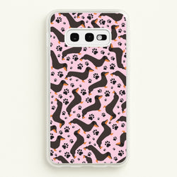 Dachschunds And Paws Pattern  - Dog Patterns Phone Case for Galaxy S10e