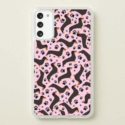 Dachschunds And Paws Pattern  - Dog Patterns Phone Case for Galaxy S20FE