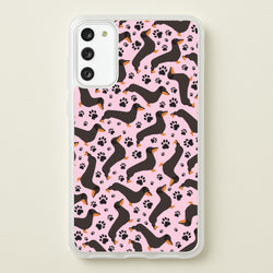 Dachschunds And Paws Pattern  - Dog Patterns Phone Case for Galaxy S20