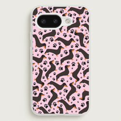 Dachschunds And Paws Pattern  - Dog Patterns Phone Case for Google Pixel 9a