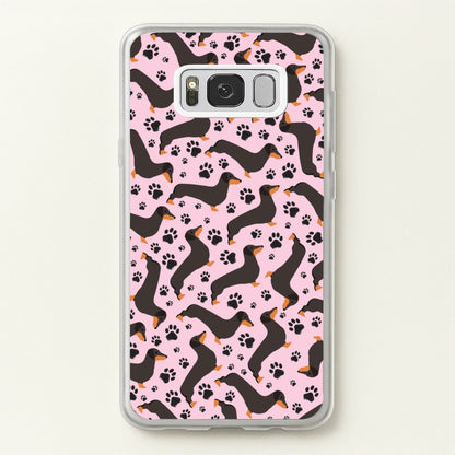 Dachschunds And Paws Pattern  - Dog Patterns Phone Case for Galaxy S8