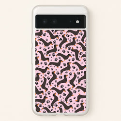 Dachschunds And Paws Pattern  - Dog Patterns Phone Case for Google Pixel 6