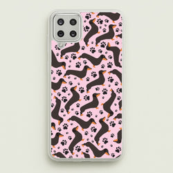 Dachschunds And Paws Pattern  - Dog Patterns Phone Case for Galaxy A12