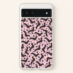 Dachschunds And Paws Pattern  - Dog Patterns Phone Case for Google Pixel 6a