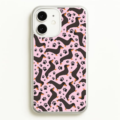 Dachschunds And Paws Pattern  - Dog Patterns Phone Case for iPhone 11