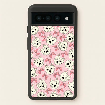 Cute Terrier And Bows Pattern   - Dog Patterns Phone Case for Google Pixel 7 Pro