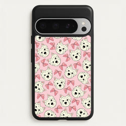 Cute Terrier And Bows Pattern   - Dog Patterns Phone Case for Google Pixel 9 Pro XL