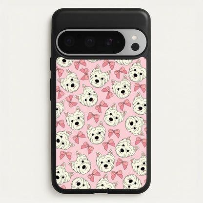 Cute Terrier And Bows Pattern   - Dog Patterns Phone Case for Google Pixel 9 Pro XL